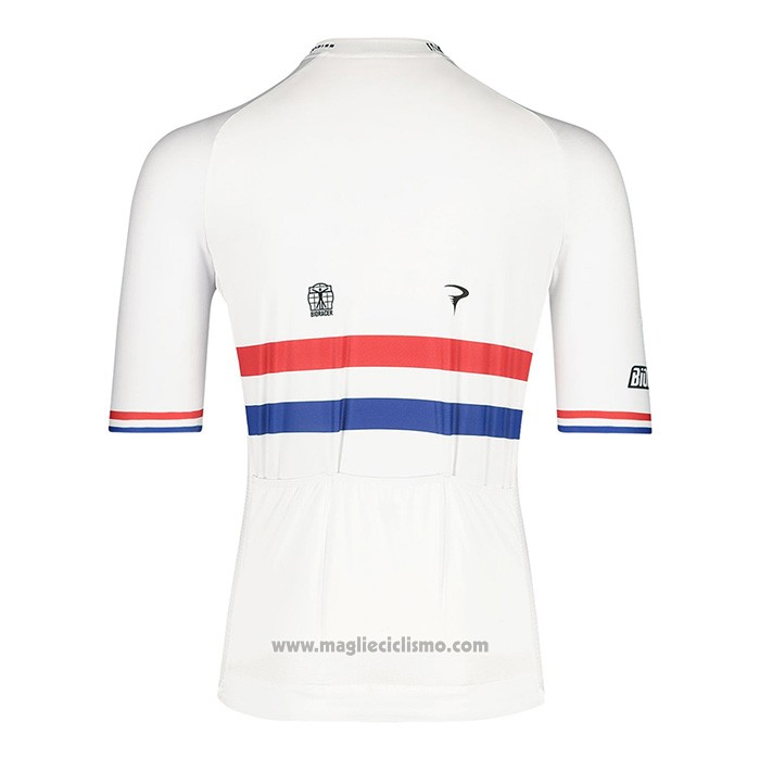 2022 Abbigliamento Ciclismo British Champion Ineos Blu Bianco Manica Corta e Salopette